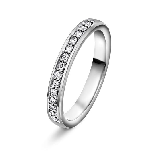 Forever giftering i 585 gull med diamant 0,14 ct, innvendig buet, 3 mm, bilde 2 av 2