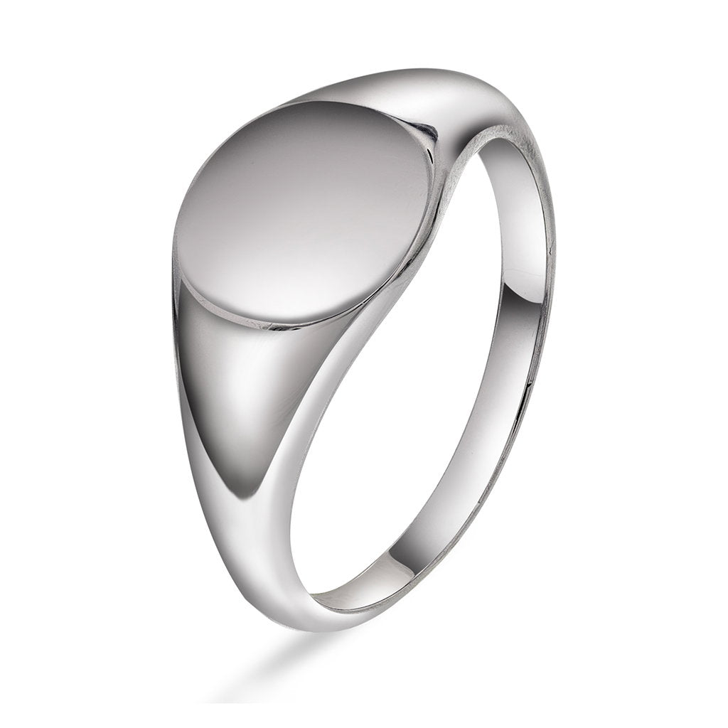 Ring i rhodinert 925 sølv, signetring 10,5 mm, bilde 1 av 2