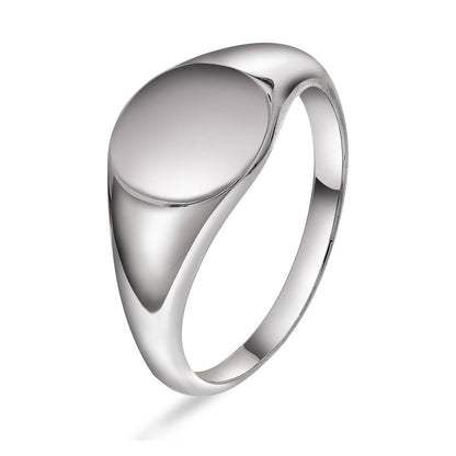 Ring i rhodinert 925 sølv, signetring 10,5 mm, bilde 1 av 2