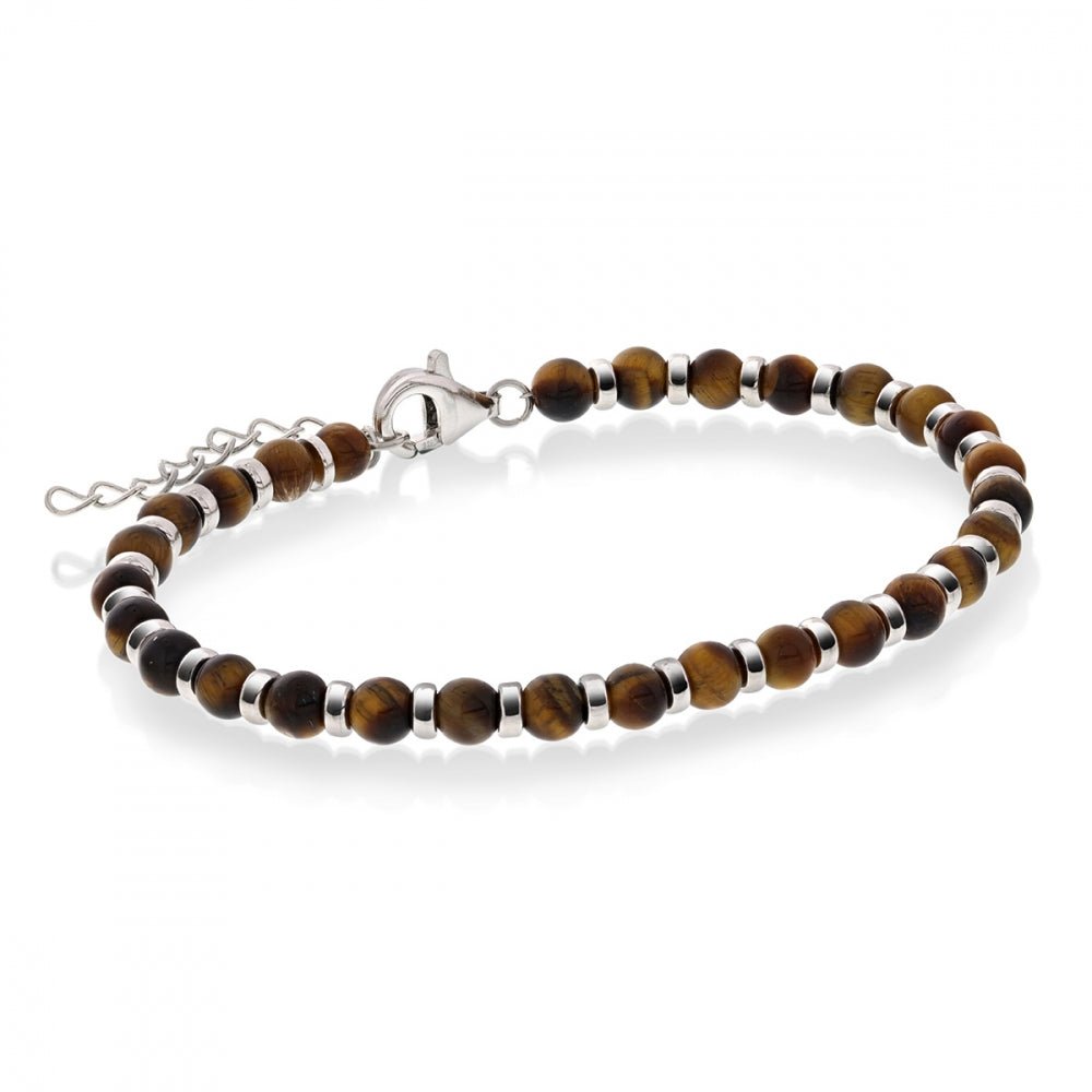 10518 - Armbånd i sølv med tigerøye 4 mm. - Bjerveur.no10518 - Armbånd i sølv med tigerøye 4 mm.
