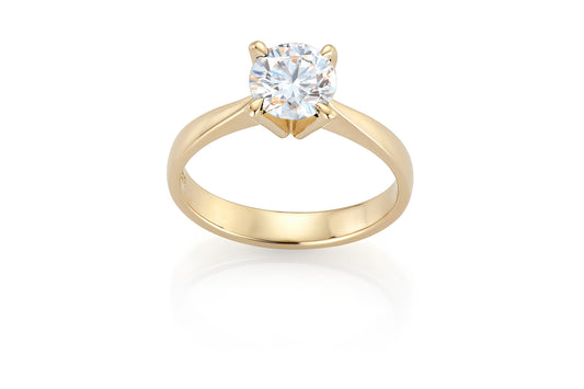 Svolder ring i 585 gull med diamant 0,05 ct, solitær, bilde 1 av 2