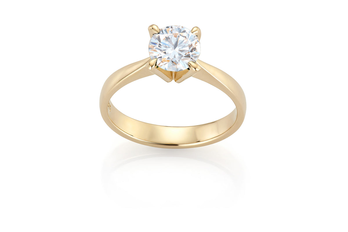 Svolder ring Maud i 585 gull med solitærdiamant 0,15 ct HWE/SI, bilde 1 av 2