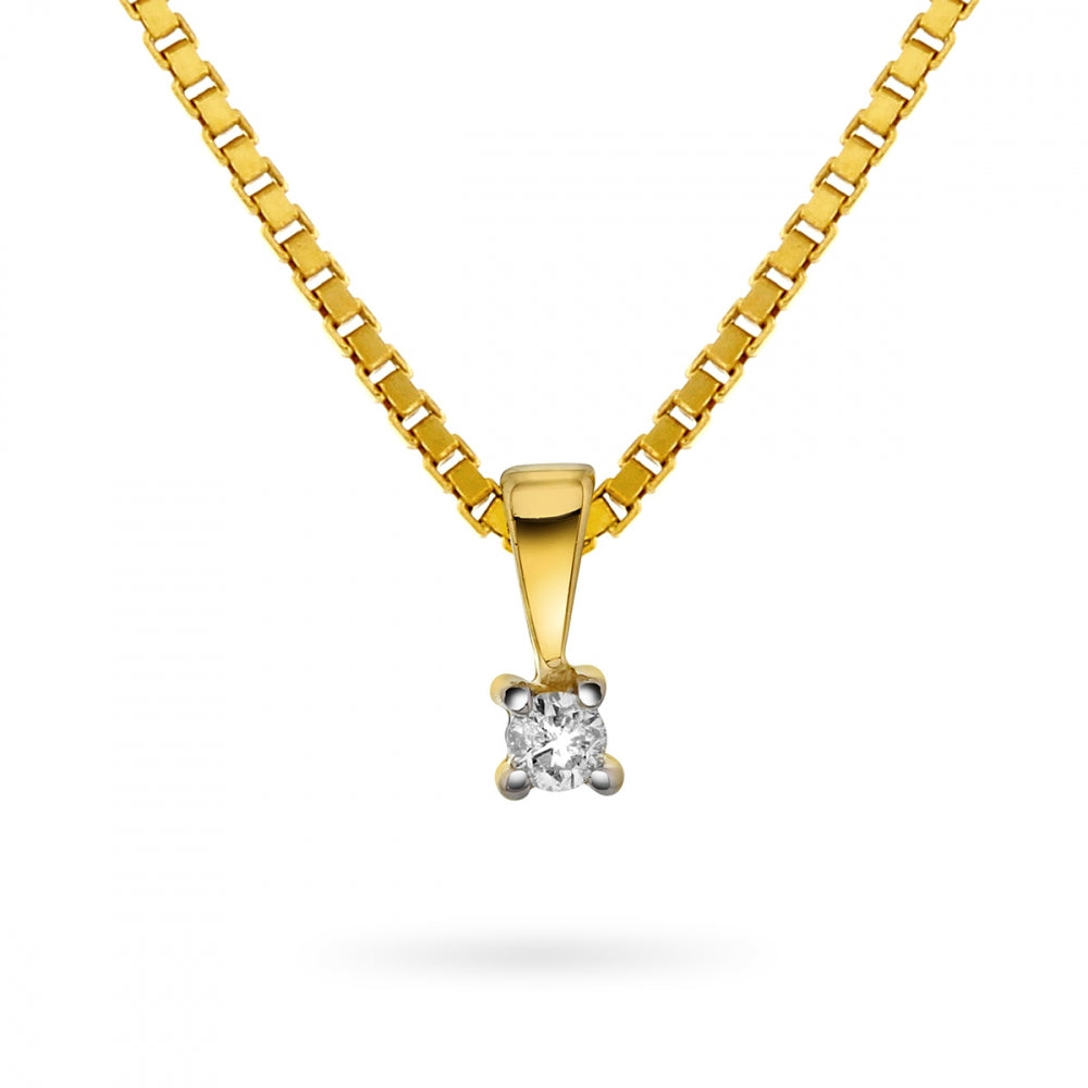 Min Første Diamant anheng i 585 gult gull med diamant 0,03 ct, bilde 1 av 2