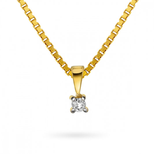 Min Første Diamant anheng i 585 gult gull med diamant 0,03 ct, bilde 1 av 2