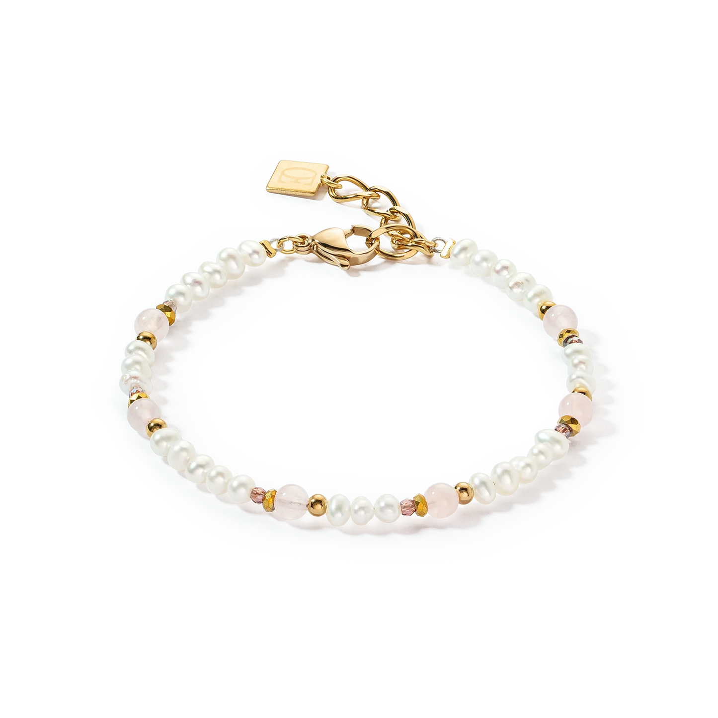 Armbånd Romantiske Ferskvannsperler & Rose Quartz gull 1109301920