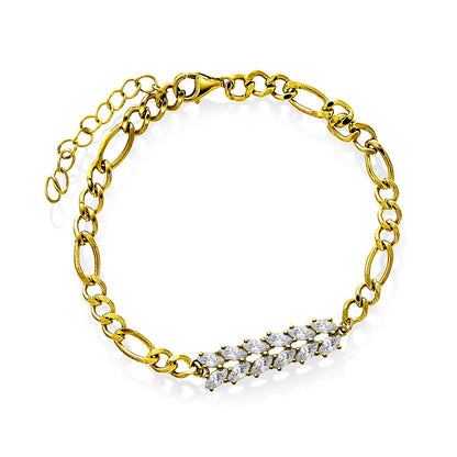 Glam armbånd i forgylt sølv med zirkonia, 25 mm bredt, bilde 1 av 3