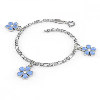 Armbånd i sølv med tre blomster i glassemalje, bilde 3 av 8