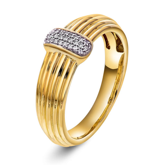 Ring i 14 karat gult gull med diamant 0,05 ct, bilde 1 av 3