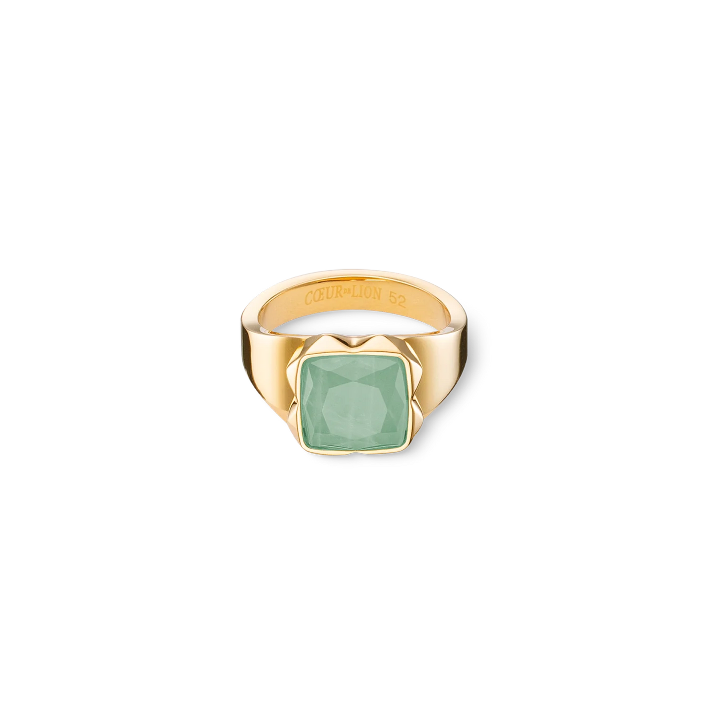 Ring Spikes Square Aventurine gold-green 120040051652