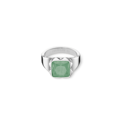 Ring Spikes Square Aventurine silver-green 120040051752