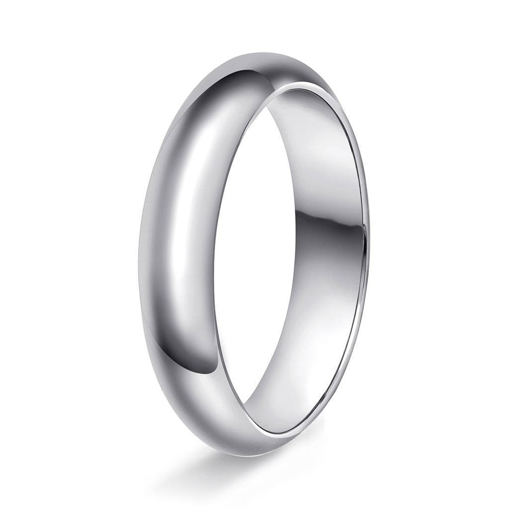 Ring i 950 platina, halvrund og flat, bilde 7 av 12