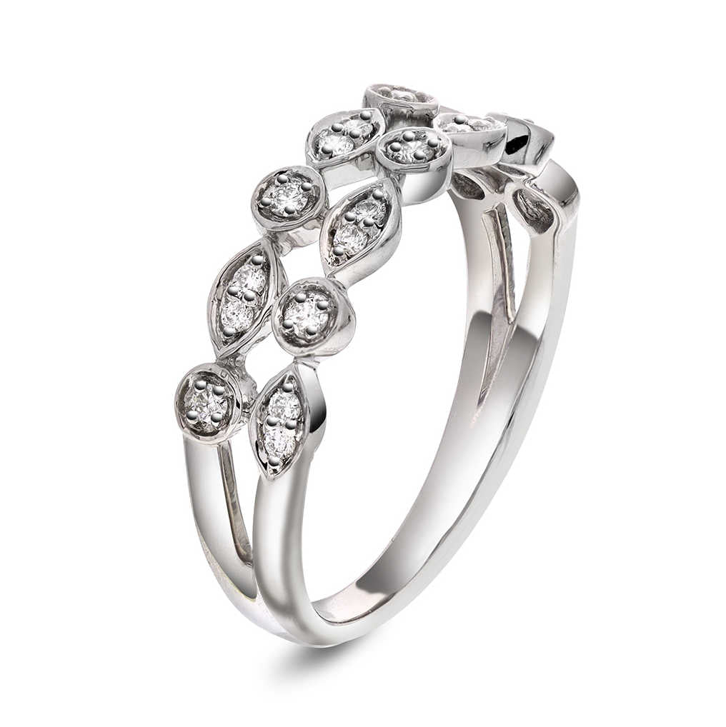 Ring i gull med diamnater 0,18 ct 12150050