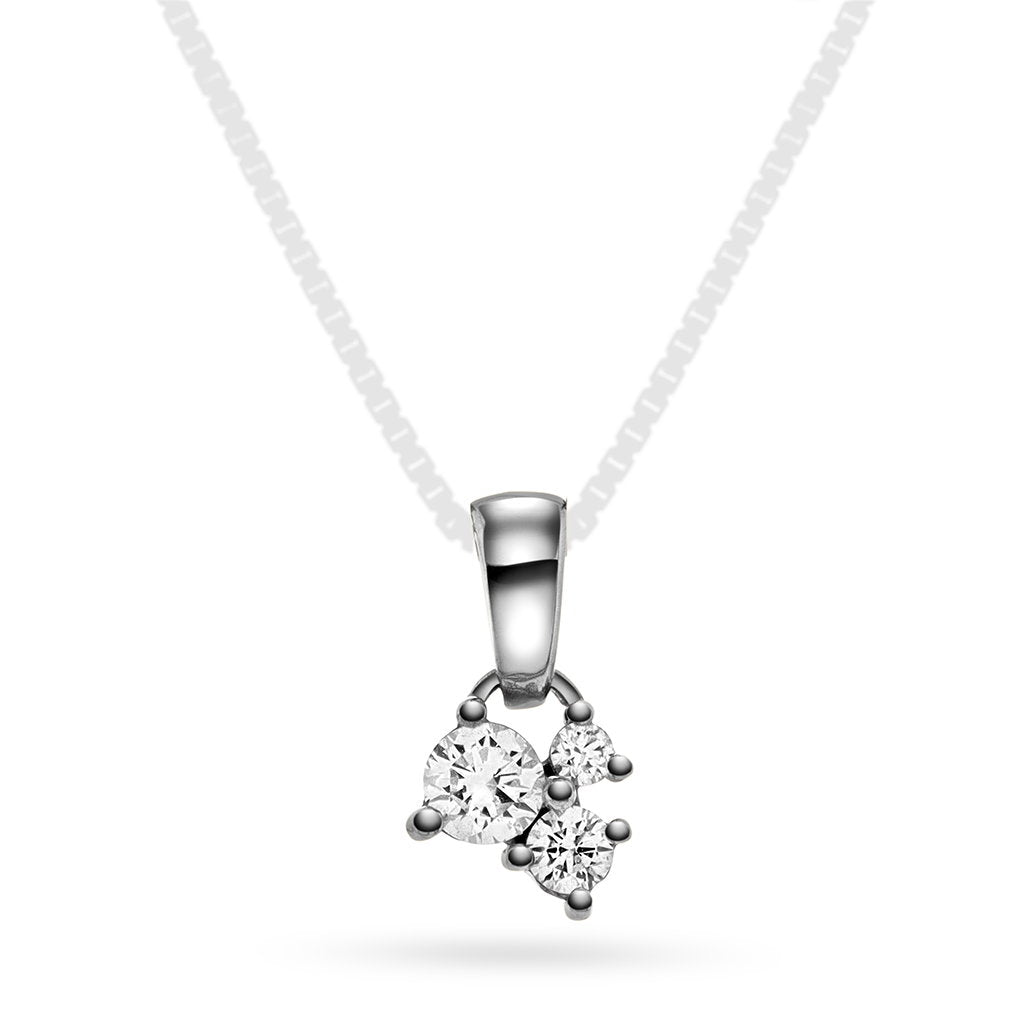 Anheng i hvitt gull med diamanter 0,22 ct, bilde 1 av 2