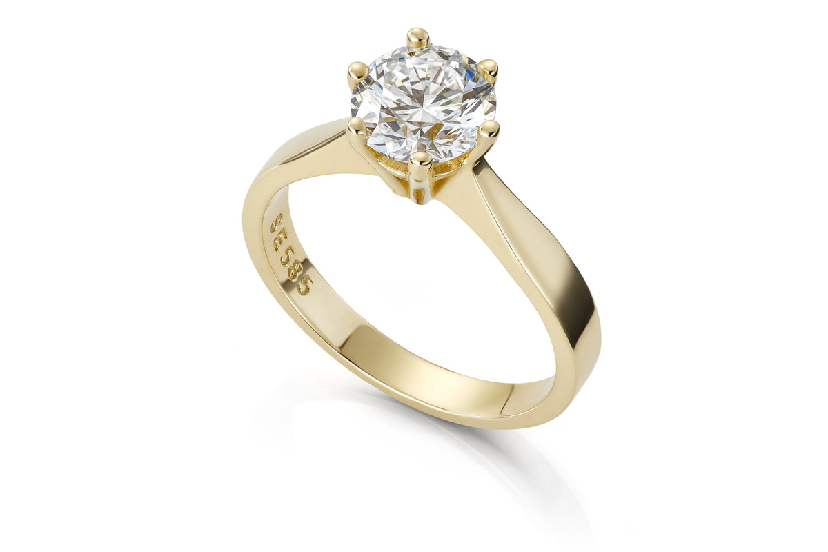 Svolder ring i 585 gull med laboratoriedyrket diamant 2,00 ct, bilde 1 av 2