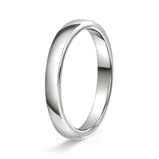 Ring i 14 karat hvitt gull, hvelvet/flat, polert, bilde 1 av 6