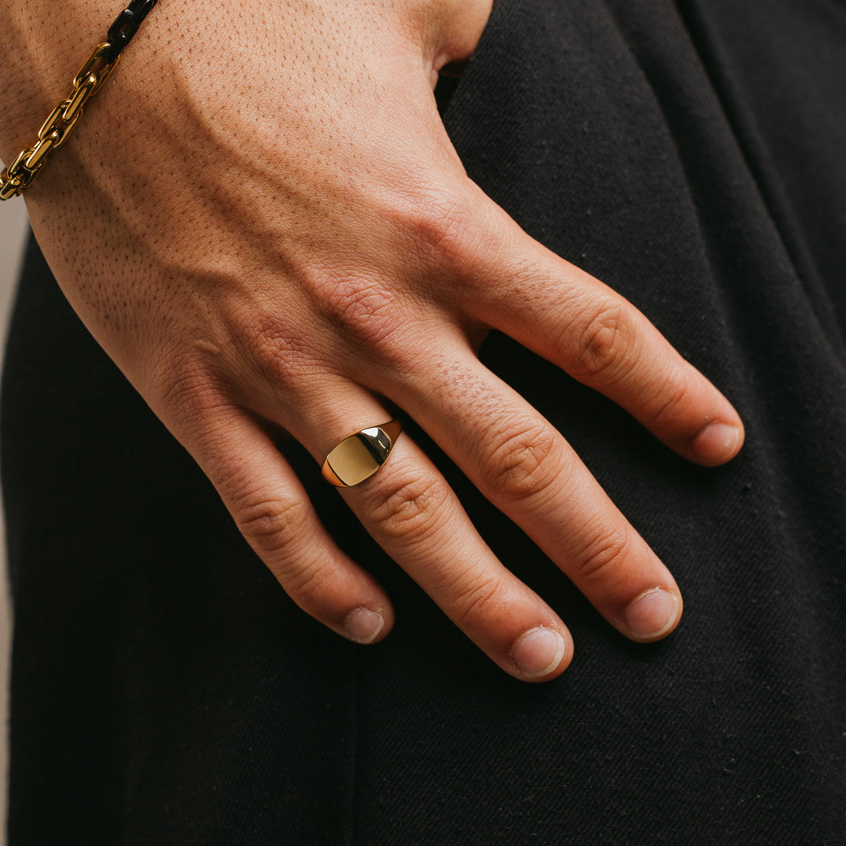 Ring i forgylt sølv, 10 mm bred, bilde 2 av 5