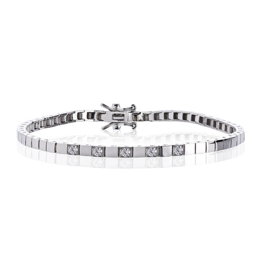 Armbånd i 585 gult gull med diamanter 3 mm, 0,15 ct GTW/VS, bilde 1 av 2