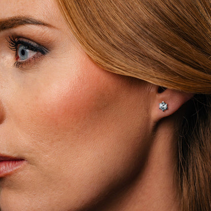 Gems øredobber i 14 karat hvitt gull med labdiamant 6,5 mm, bilde 2 av 4