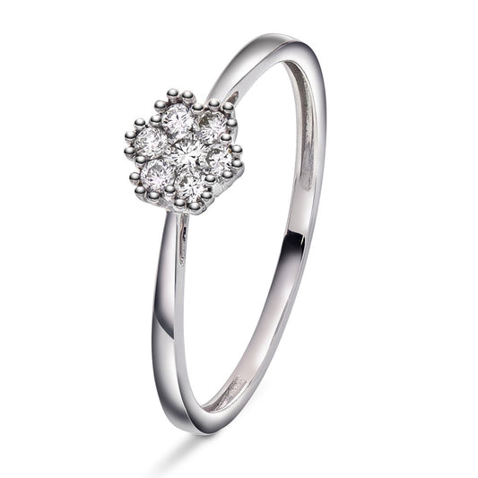 Ring i 14 karat hvitt gull med diamant 0,15 ct