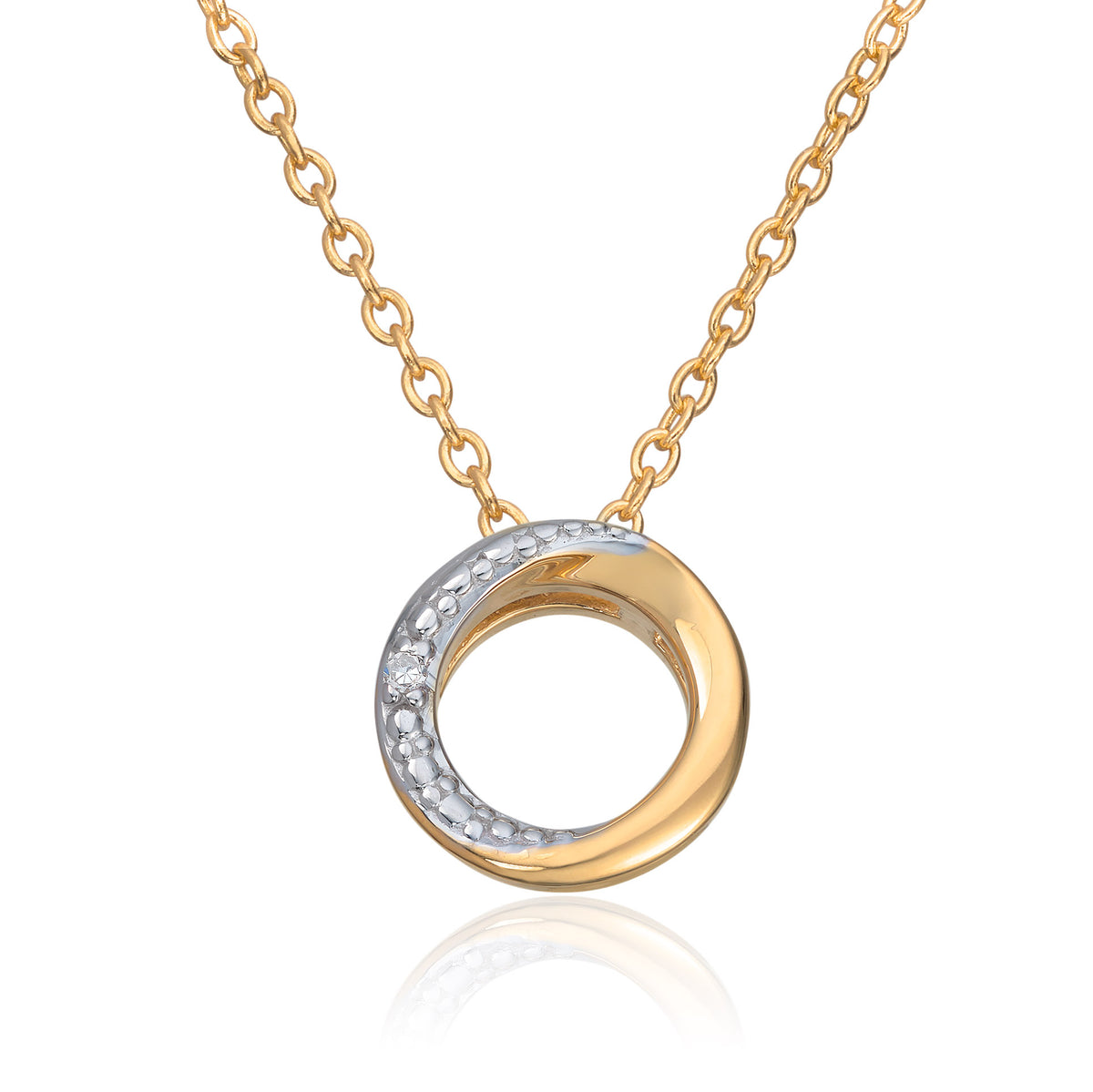 Anheng Cirkel i 14K gult gull med 0,003ct WSI diamanter Artikkelnr: 27485 - Bjerveur.noAnheng Cirkel i 14K gult gull med 0,003ct WSI diamanter Artikkelnr: 27485