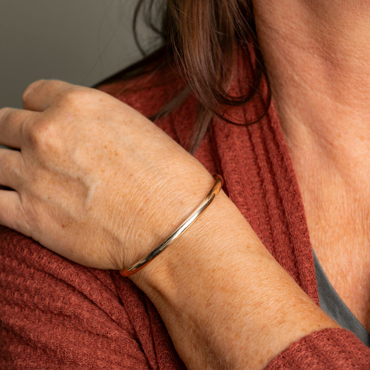 Armring i massivt 14 karat gult gull, bilde 10 av 16