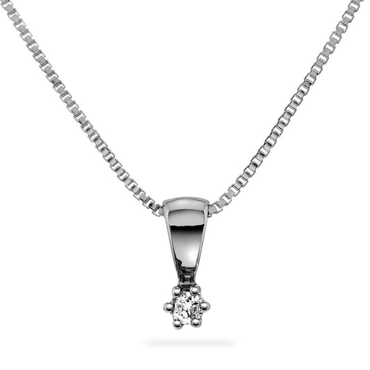 Smykke i hvitt gull med diamant 0,03 ct