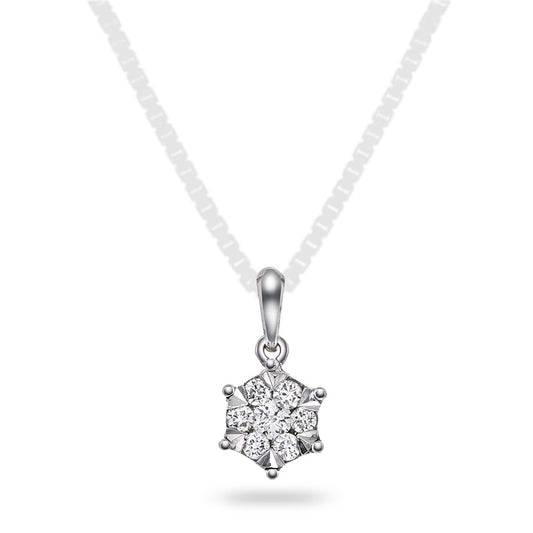 Illusjon anheng i hvitt gull med diamant 0,15 ct, bilde 1 av 3