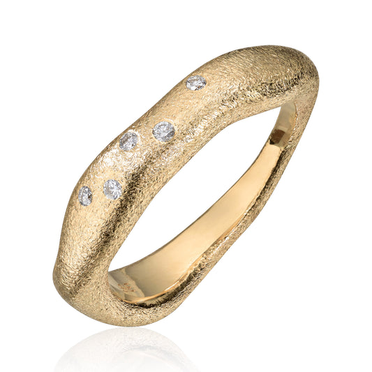 Visholm Design ring i 585 gult gull med diamant 0,05 ct, 4,6 mm