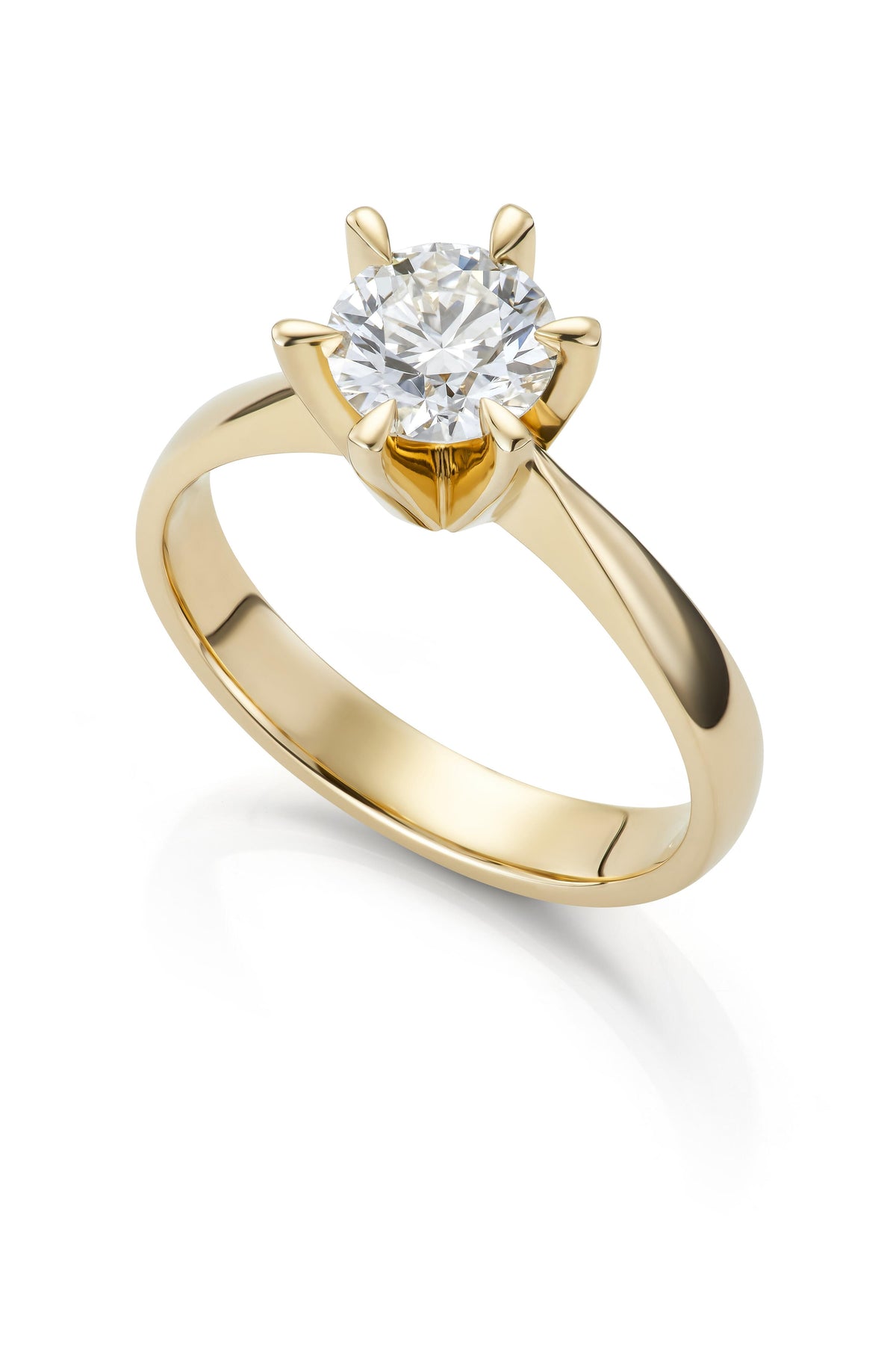 Svolder ring i 585 gull med diamant 0,8 ct VS, bilde 1 av 3