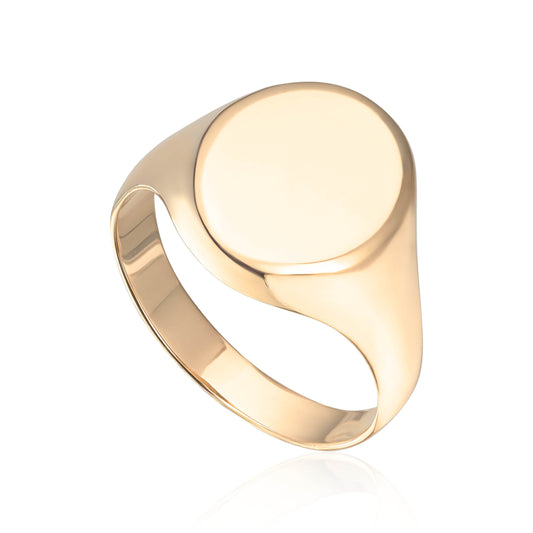 Signet ring med oval topp i 14K gult gull Artikkelnr: 57595 - Bjerveur.noSignet ring med oval topp i 14K gult gull Artikkelnr: 57595
