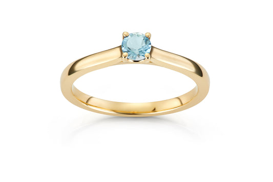 Svolder ring Daisy i 585 gull med diamant og aquamarin, bilde 2 av 2