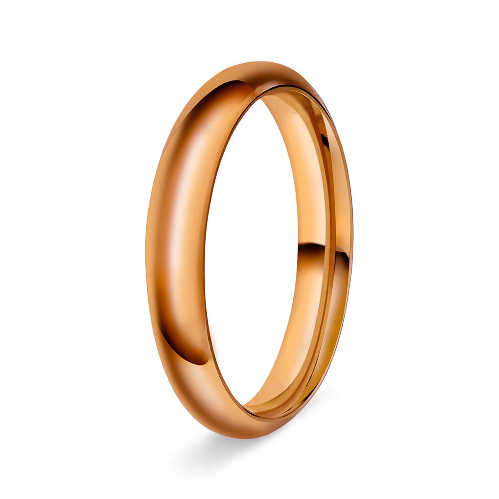 Ring i 14 karat rosé gull, innvendig halvrund/buet, bilde 2 av 6