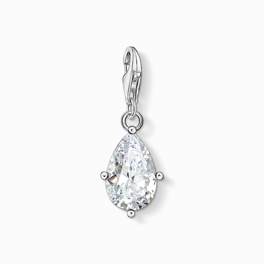 Charm anheng hvit steindråpe 1848-051-14