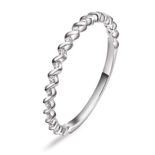 Lyslinje ring i rhodinert 925 sølv med zirkonia, 2 mm, bilde 1 av 3