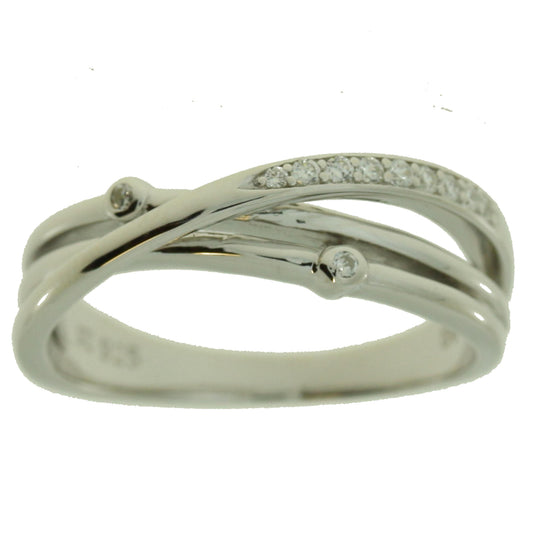 Alva ring i rhodinert 925 sølv med zirkonia, 4,2 mm