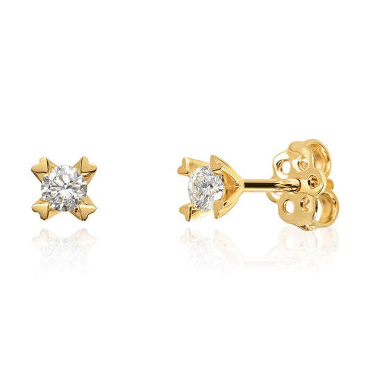 Svolder øredobber Ingrid i 585 gull med diamant 0,3 ct HWE/P1, bilde 1 av 2