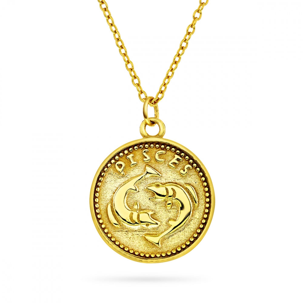 Zodiacs anheng i forgylt sølv, tosidig, 16 mm, bilde 2 av 24