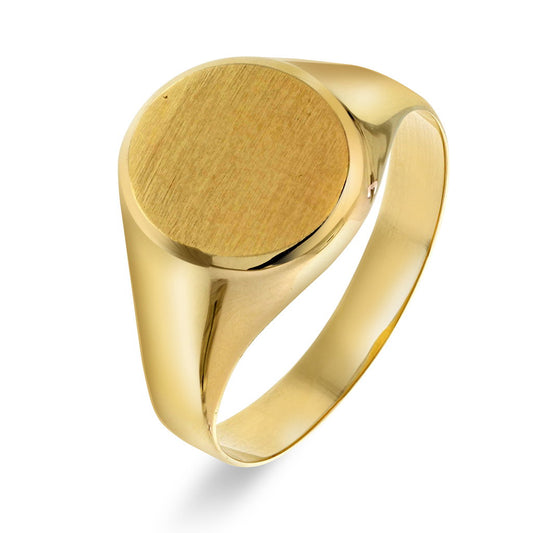 Ring i 14 karat gult gull, blank og matt, 13 mm bred, bilde 1 av 4