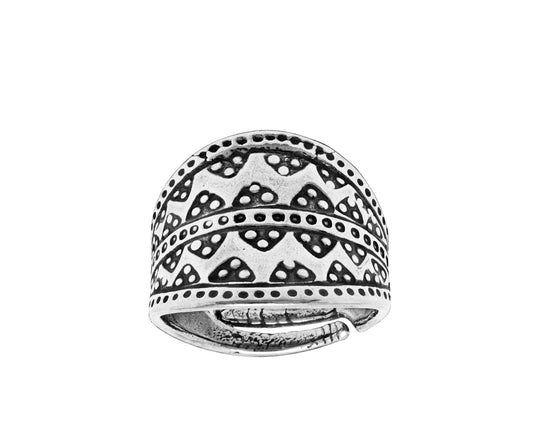 Ring i oksidert 925 sølv, bredde 18 mm