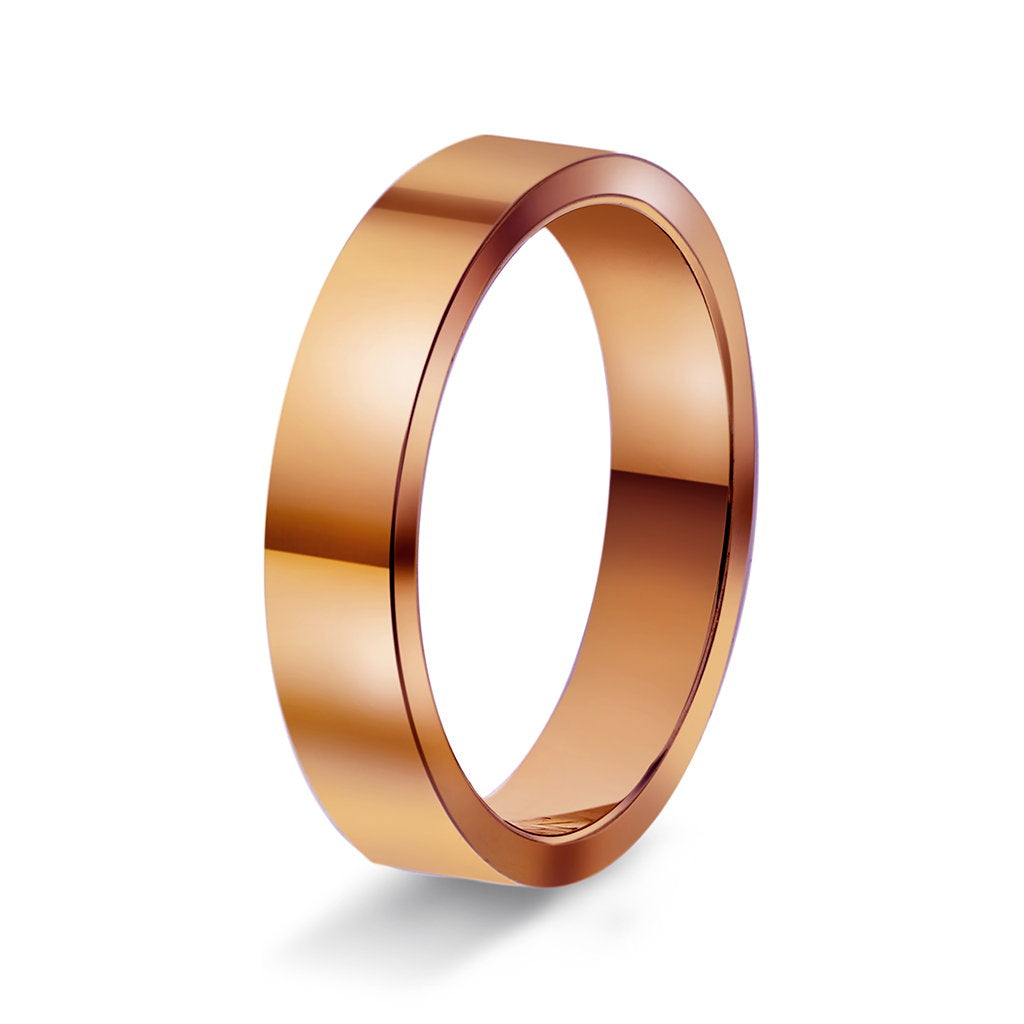 Ring i 14 karat rosé gull, innvendig rektangulær, bilde 3 av 6