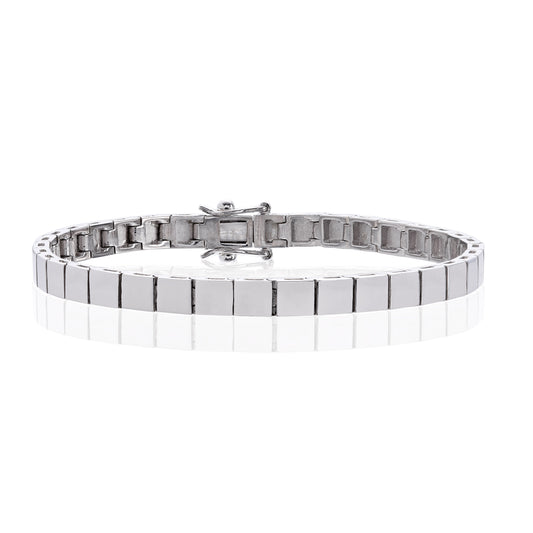 Armbånd i 585 hvitt gull rhodinert 5 mm, 19 cm