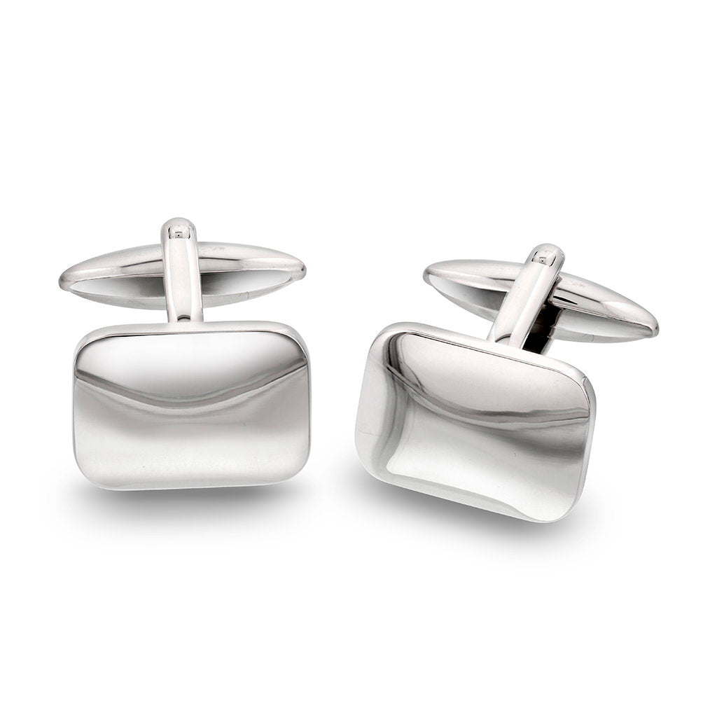Mansjettknapper i stål, 13 mm høye og 18 mm brede