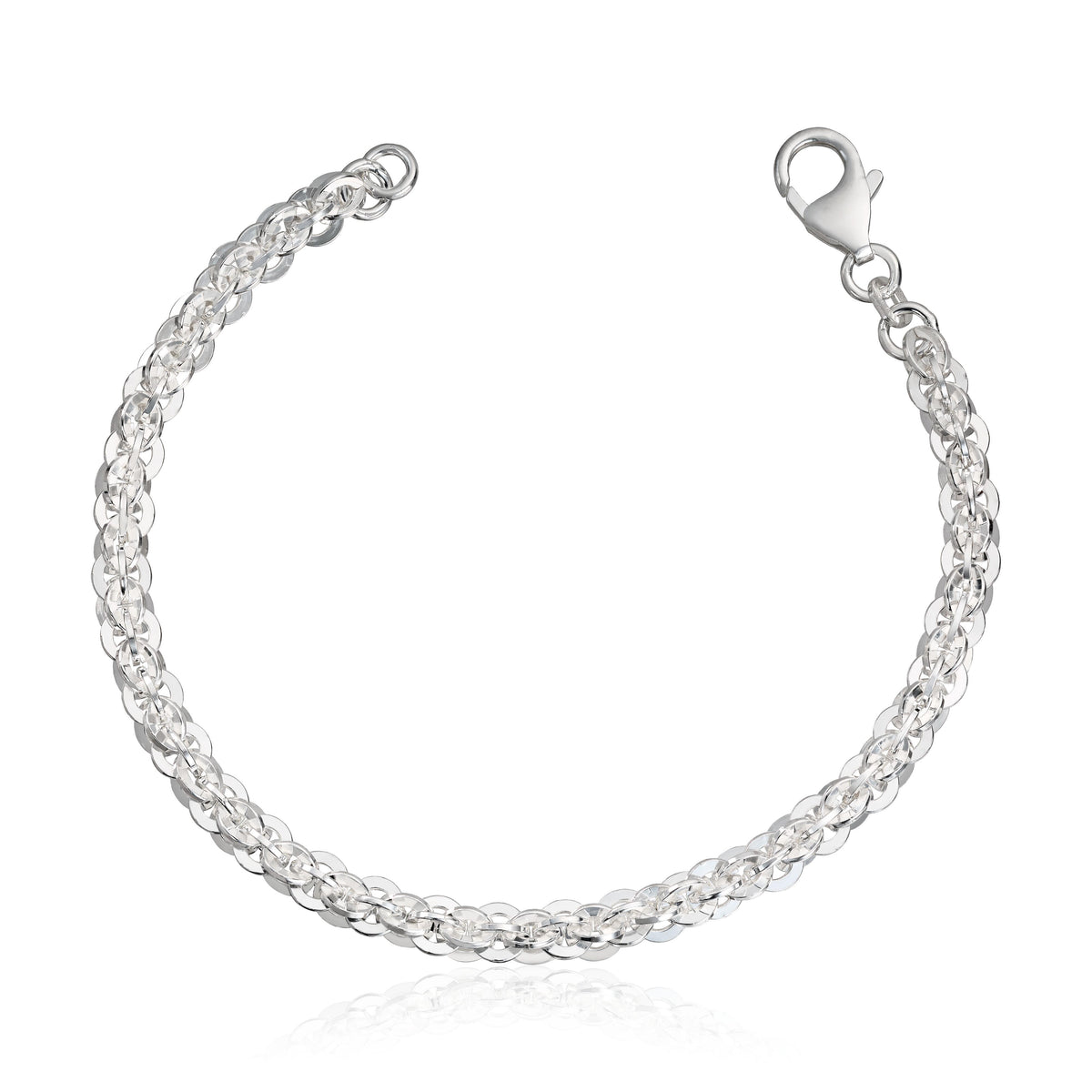 Double Round link armbånd i 925 sølv, 4,7 mm