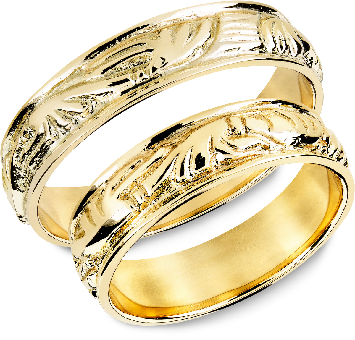 Ring i 585 gult gull med Ringeriksstil 4,5 mm