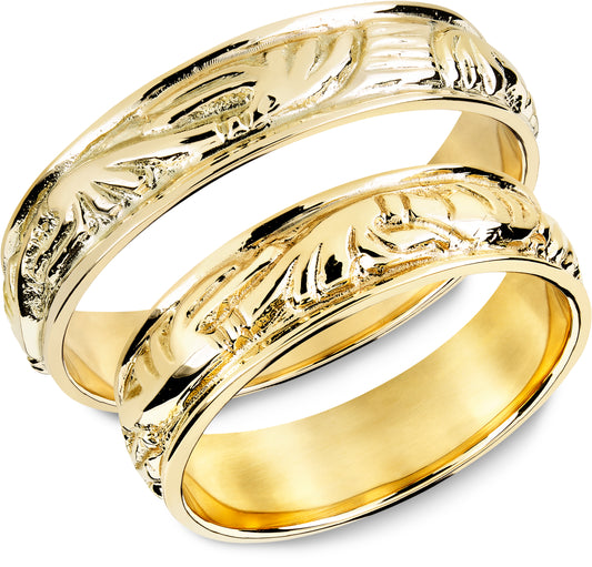 Ring i 585 gult gull med Ringeriksstil 4,5 mm