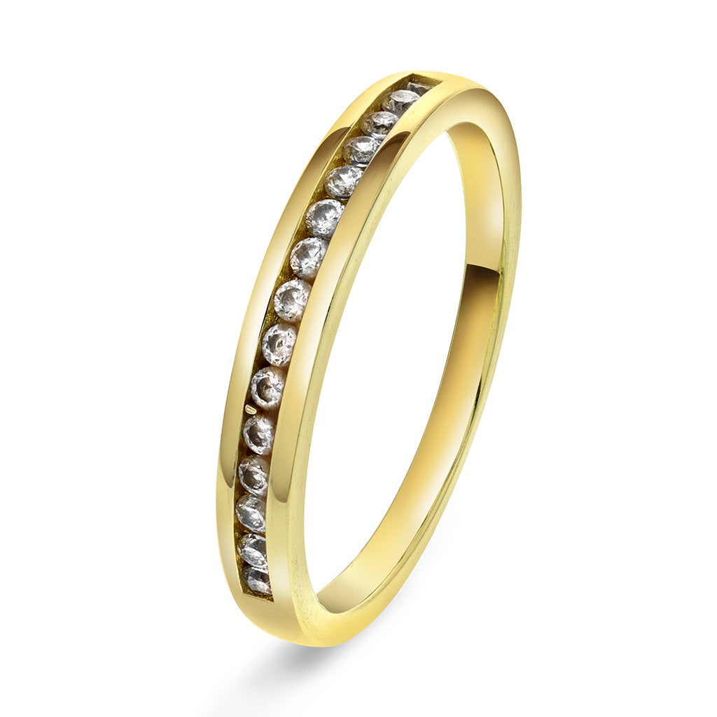 Madrid ring i forgylt sølv med zirkonia, 3 mm, bilde 1 av 4