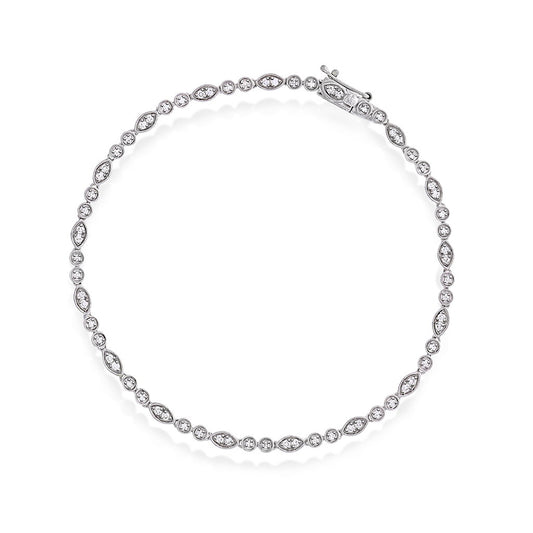 Armbånd i 14 karat hvitt gull med diamanter 0,52 ct