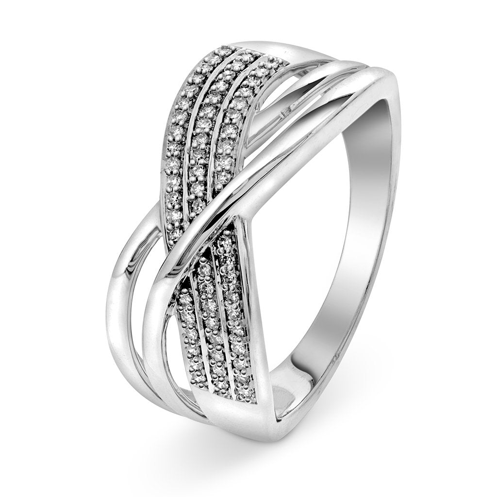 Ring i hvitt gull med diamant 0,15 ct, bilde 1 av 3