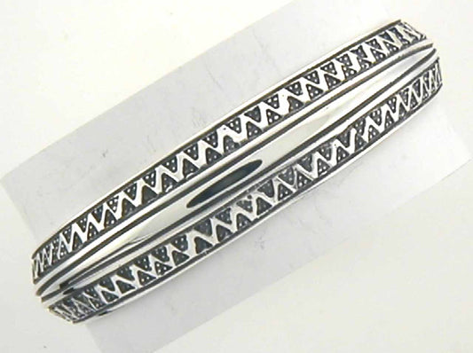 Armring i oksidert 925 sølv, stemplet mønster 18 mm