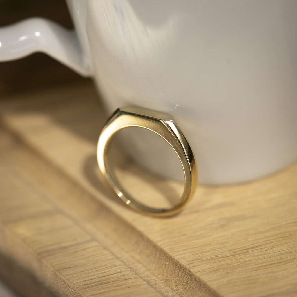 Nora Mørk ring til dame i forgylt sølv, 3 mm, str. 52-58, bilde 6